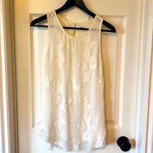 Beautiful Wilfred cream coloured blousy tank with cut-out floral detail.